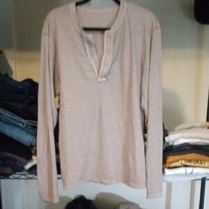 AG Adriano Goldschmied Beige Long Sleeve Top